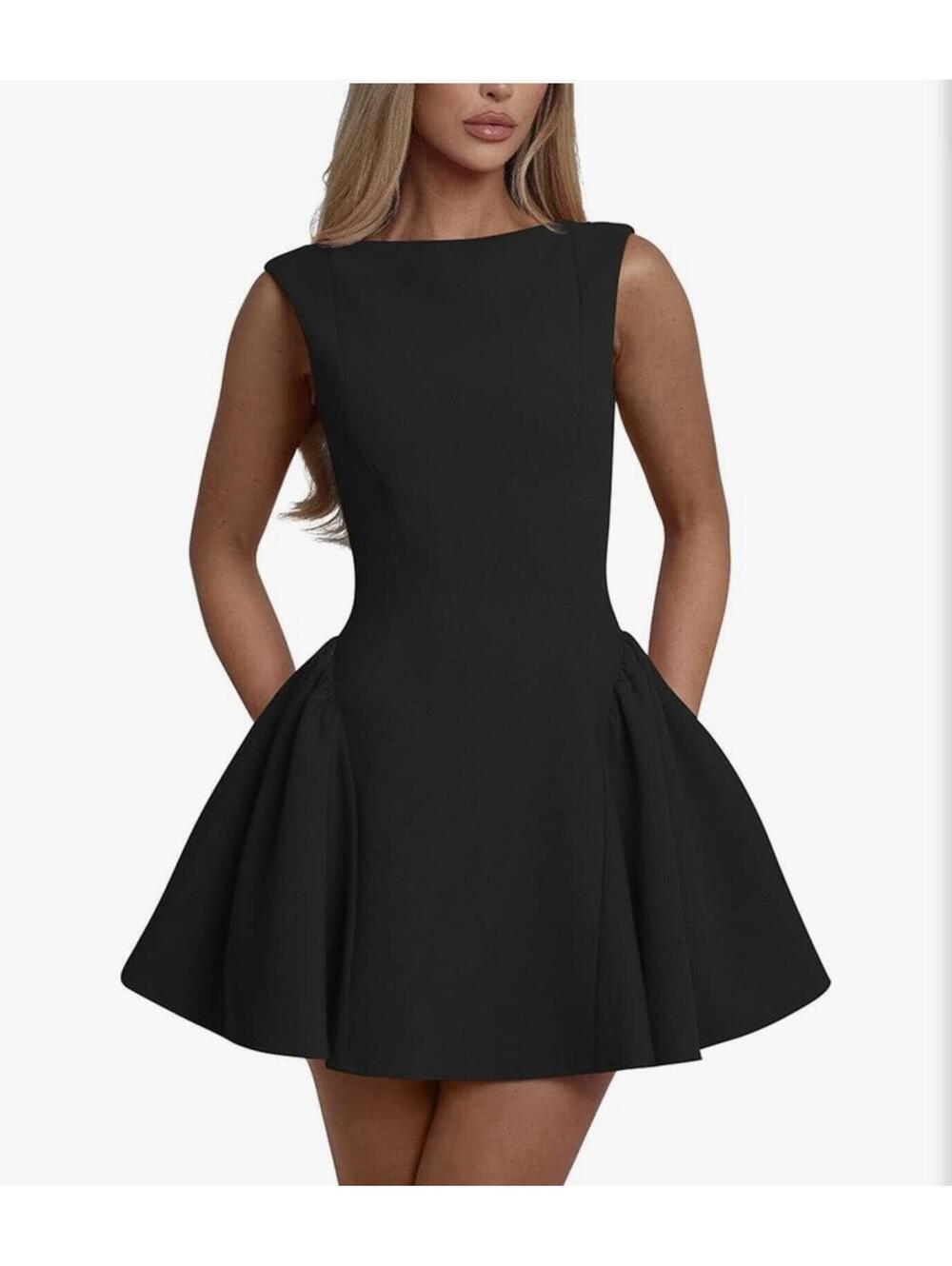 Viral OYS Sleeveless High Neck Low Back Party Dress